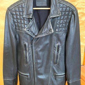All Saints Black Leather Biker Jacket ($200, Size small)